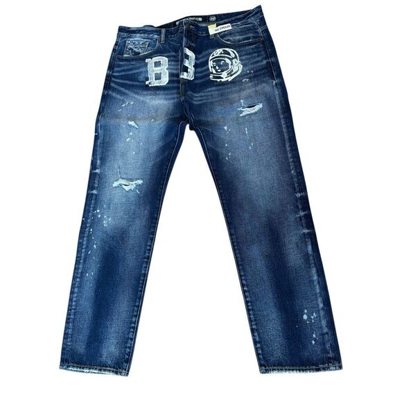 Billionaire Boys Club Blue Relaxed MIND JEAN Jeans Subtle Fading Smart Fit - Picture 3 of 11